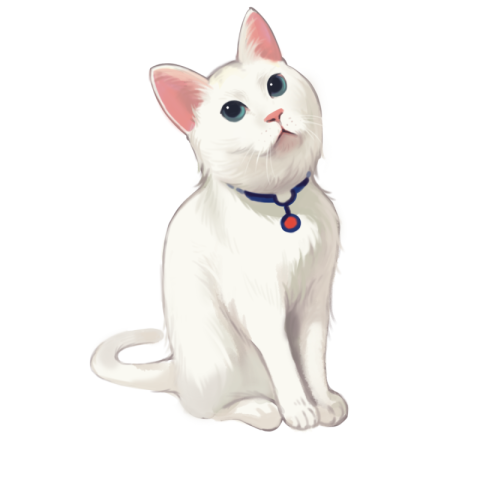 Lazy white cat element PNG download