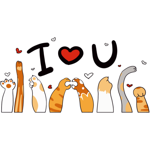 Orange cat cat paw celebrates PNG Download Free