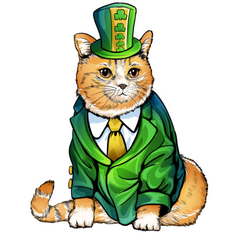 Orange cat st  patrick's day PNG Free Download