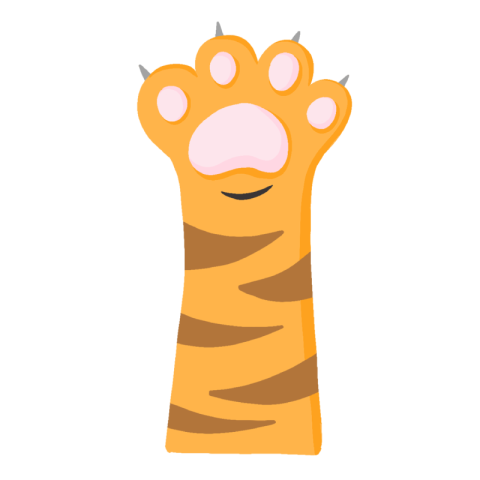 Tiger pattern pet cat's paw PNG free Image