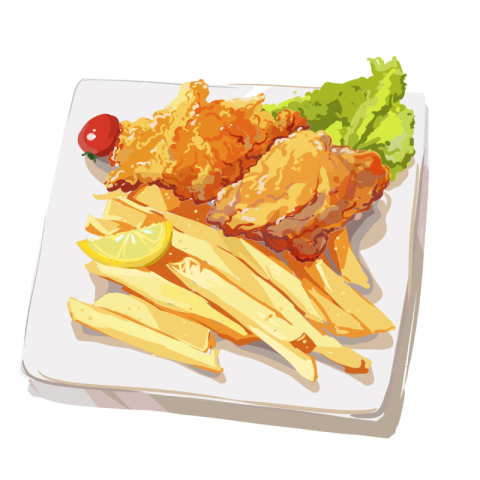 British fish and french fries PNG Free Download
