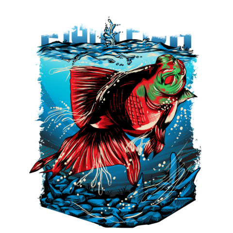 Red koki fish as fightfish PNG Free Download