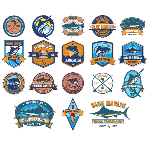 Set of vector badges stickers PNG Free Download