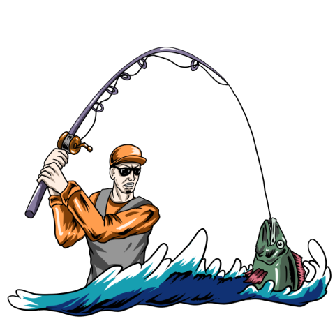 Fisherman fishing vintage t shirt tattoo PNG Free Download