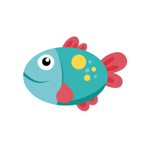 Cute little blue fish PNG Free Download