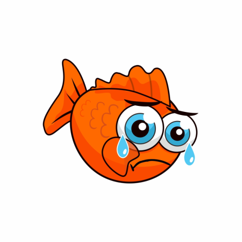 Sad fish design PNG Free Download