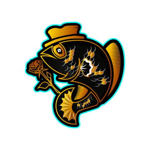 Mascot logo golden fish PNG download