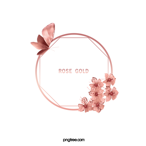 Elegant deluxe rose gold round PNG Download