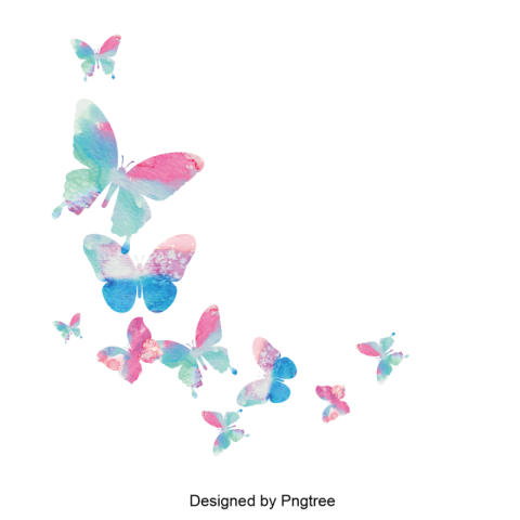 Design of colorful butterfly material PNG Download