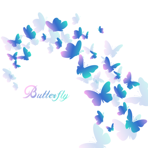 Fantasy butterfly silhouette gradient pattern PNG Download