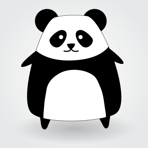 Cute animal panda vector illustration PNG Download