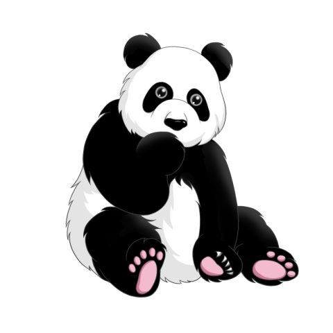 Hand drawn panda clipart PNG Download Free