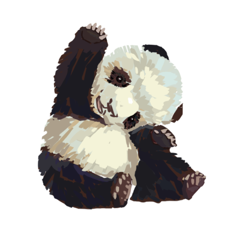 Cute watercolor panda Free PNG Download