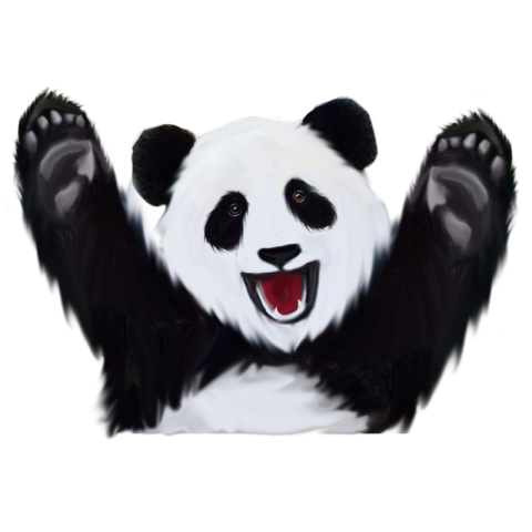 Cheer and laugh panda image Free PNG Download