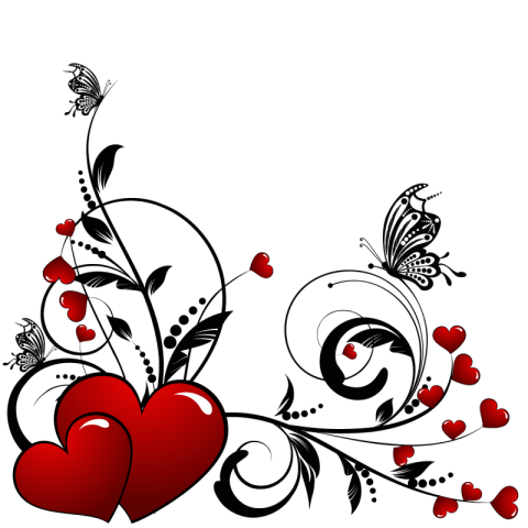 Saint valentines day heart floral PNG Free Download