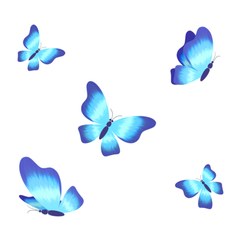 Blue flying butterfly effect PNG Free Download