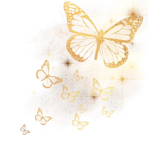 Gold powder light effect butterfly Free PNG Download