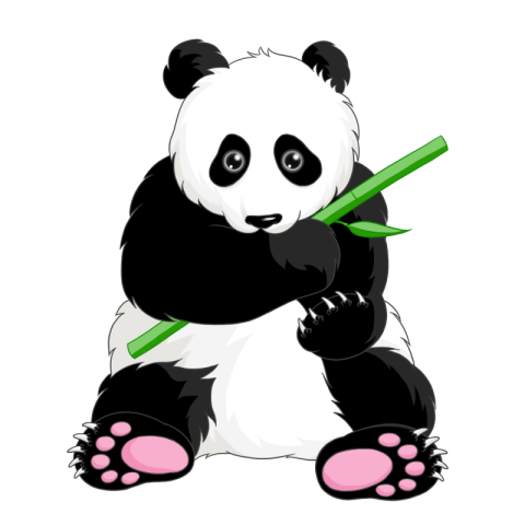 Giant panda eating bamboo clipart PNG Download