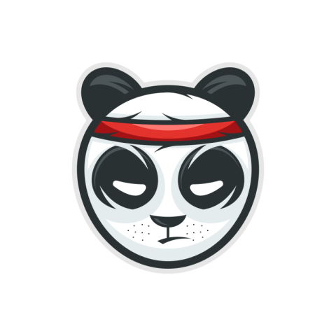 Panda mascot logo design Free PNG Download