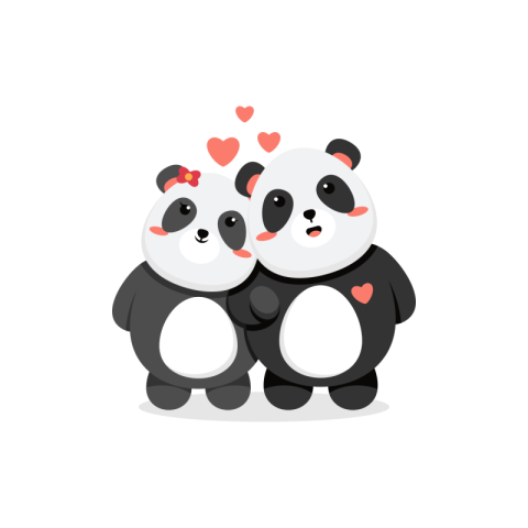 Cute panda for valentine s PNG Free Download
