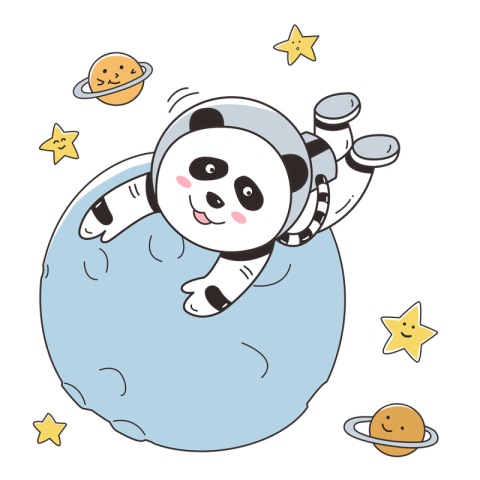 Panda animal universe astronaut PNG Download Free