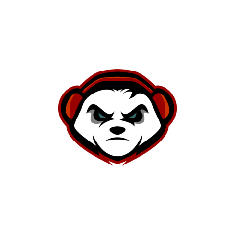 Panda gamer e sports logo PNG Free Download