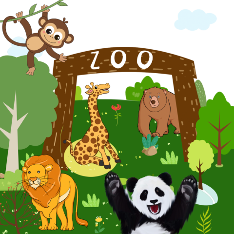 Animal illustrations in zoo lion PNG Free Download