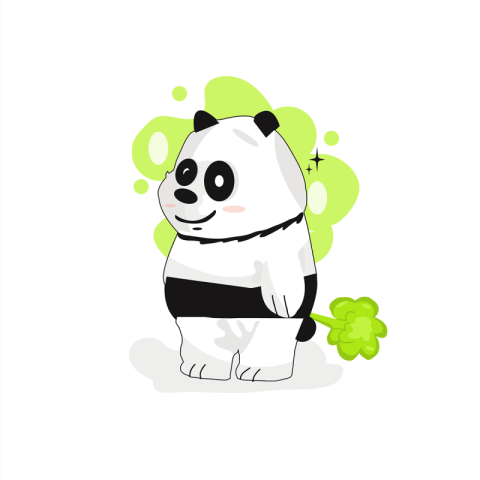 Cute baby panda farting PNG Free Download