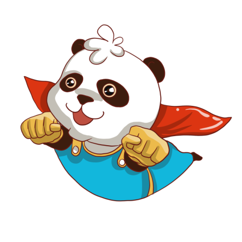 Cute cartoon animal superhero panda PNG Free Download
