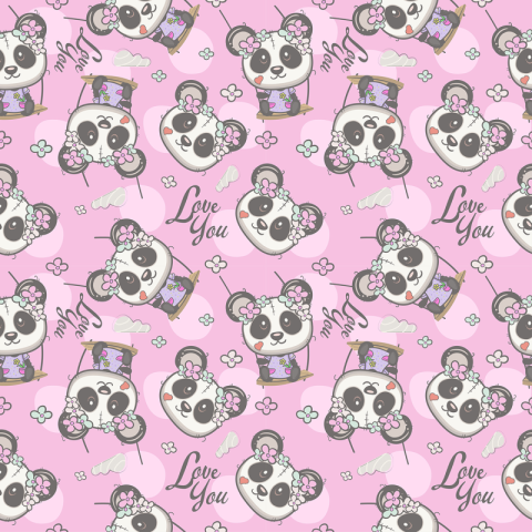 Cute panda cartoon seamless pattern PNG Download