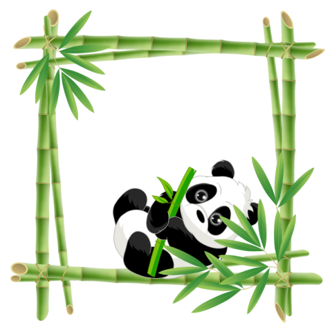 Panda holding bamboo bamboo flower PNG Free Download