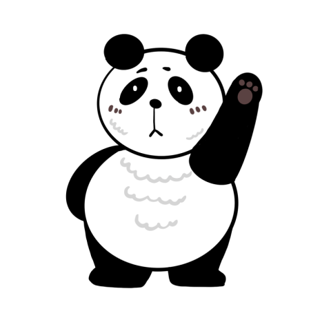 Hand painted sweet panda Free PNG Download