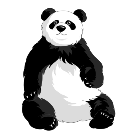 Giant panda clipart hand drawn Free PNG Download