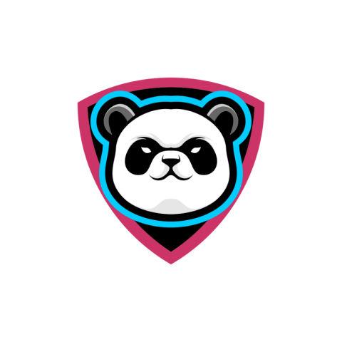 Cute evil panda mascot esport PNG Free Download