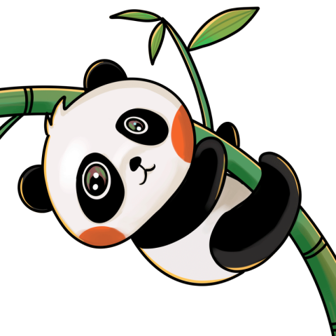 Panda climbing bamboo clip art PNG Download Free