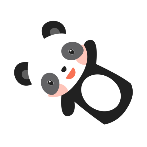 Black and white panda finger PNG Free Download