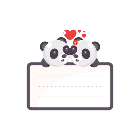 Cute cartoon panda sticky note  Free PNG Download