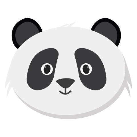 Pandas head illustration vector PNG Free Download