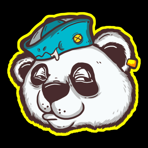 Panda and sailor hat cartoon Free PNG Download