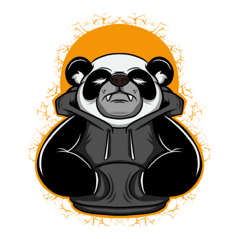 Hustle panda cartoon PNG Free Download