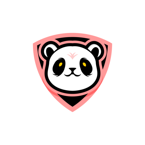 Cute panda mascot esport logo PNG Free Download