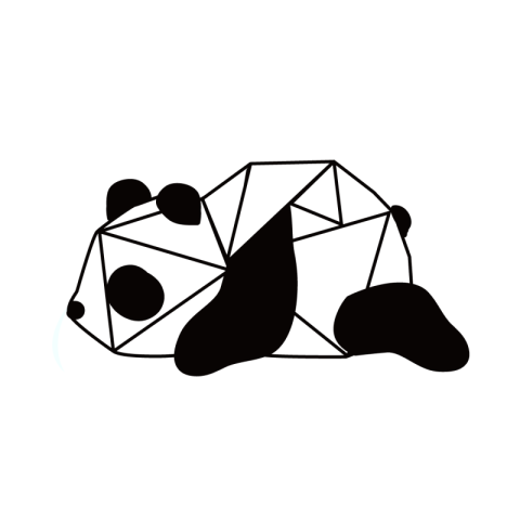 Geometric panda PNG Free Download