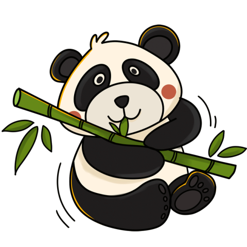 Panda clipart eating bamboo Free PNG Download
