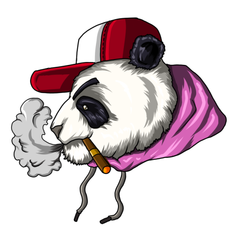 Panda t shirt smoke hee style PNG Free Download