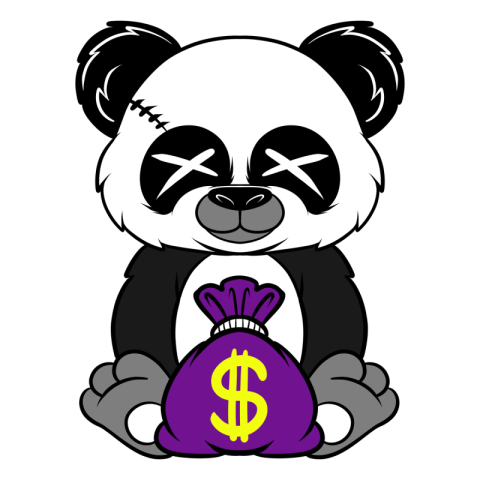 Panda money bag PNG Free Download