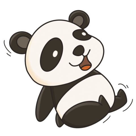 Playing panda clipart PNG Free Download