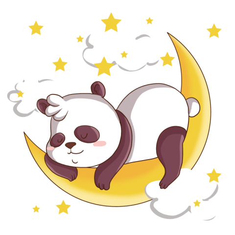 Panda children's fairy tale style Download Free PNG