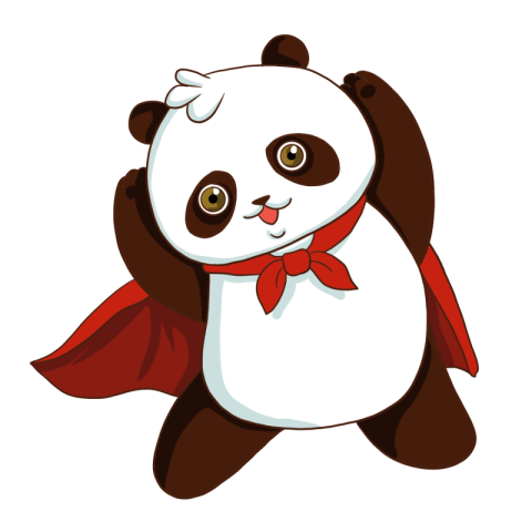 Cartoon cute animal superhero panda PNG Free Download