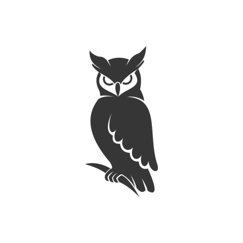 Owl logo vector black PNG Free Download