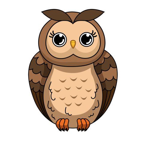 Owl clipart standing thick browed owl PNG Free Download